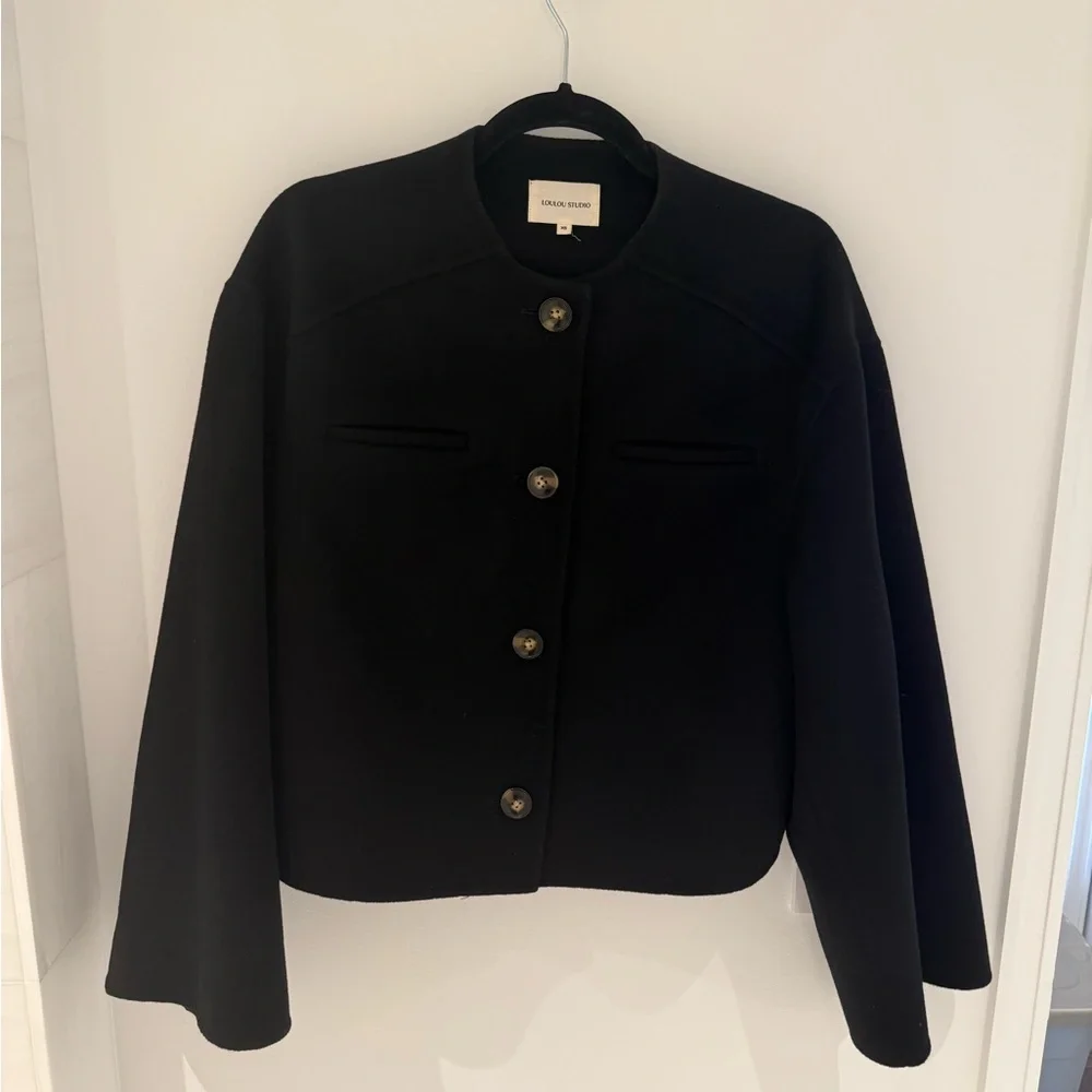 Loulou Studio Black Wool Cashmere Aspo Jacket